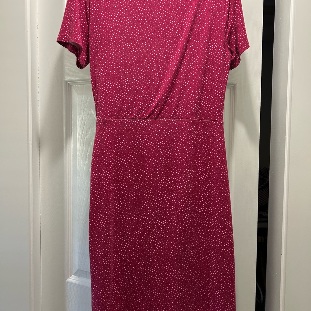 LOFT Fuchsia Polka Dot Dress - Picture 7 of 7